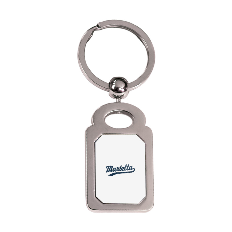 Marietta Georgia Ga Vintage Sports Graphic Premium T Shirt Silver Rectangle Keychain | Artistshot