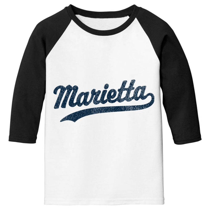 Marietta Georgia Ga Vintage Sports Graphic Premium T Shirt Youth 3/4 Sleeve | Artistshot