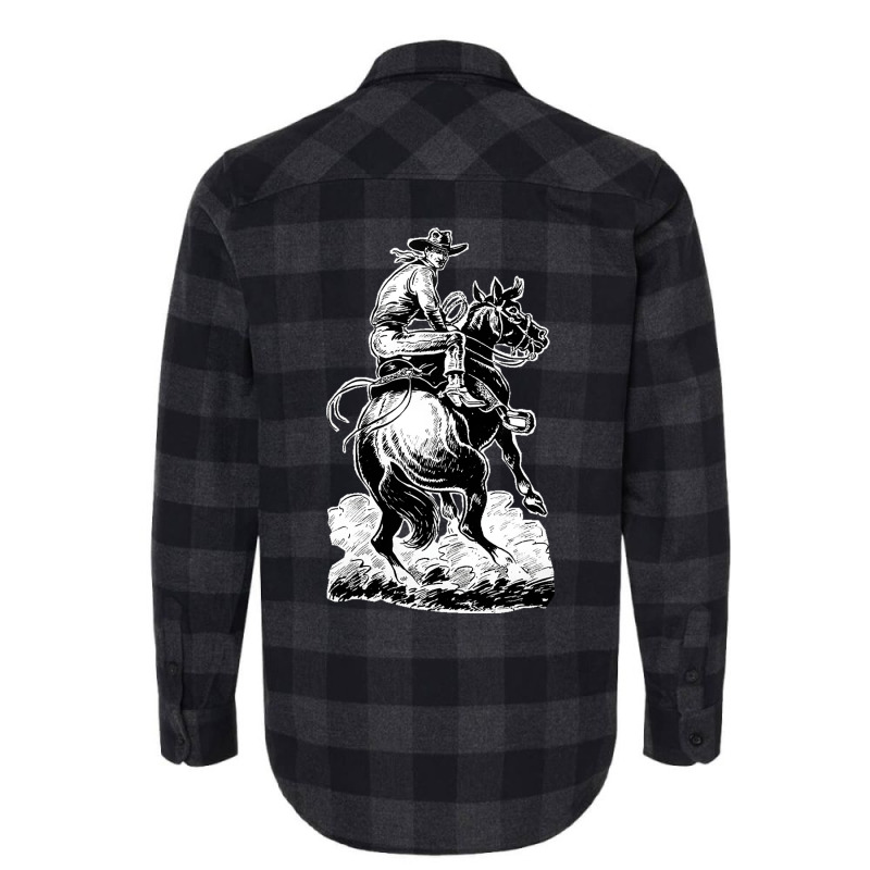 Cowboy Riding Horse Classic Tshirt Stars Flannel Shirt by blumenrubanq | Artistshot