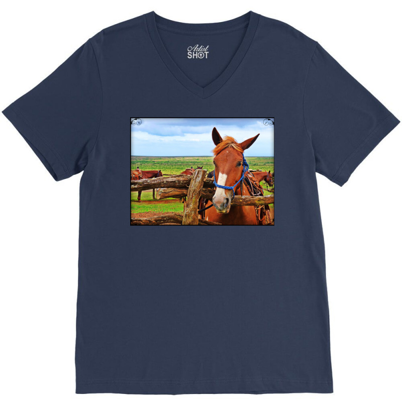 Horses In Maui Hawaii Classic Tshirt Red V-neck Tee | Artistshot