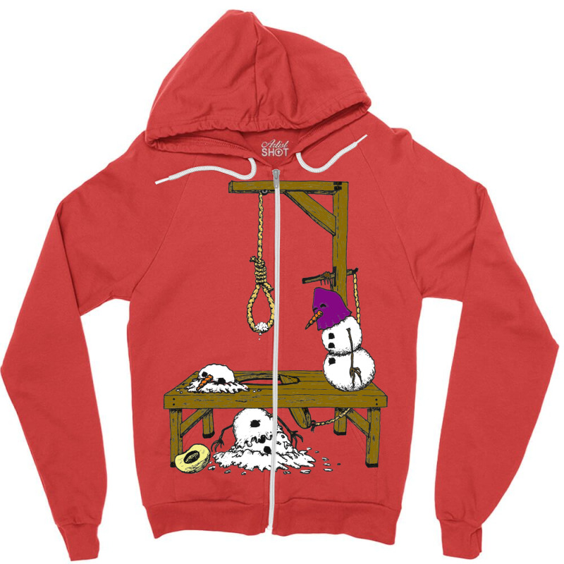 Snowman Hangin   Vintage Funny Zipper Hoodie | Artistshot