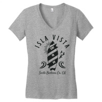 Planche De Surf Rétro Isla Vista Santa Barbara Co. California   Noir Women's V-neck T-shirt | Artistshot