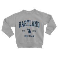 Hartland Michigan Mi Vintage Athletic Navy Sports Design Tank Top Toddler Sweatshirt | Artistshot