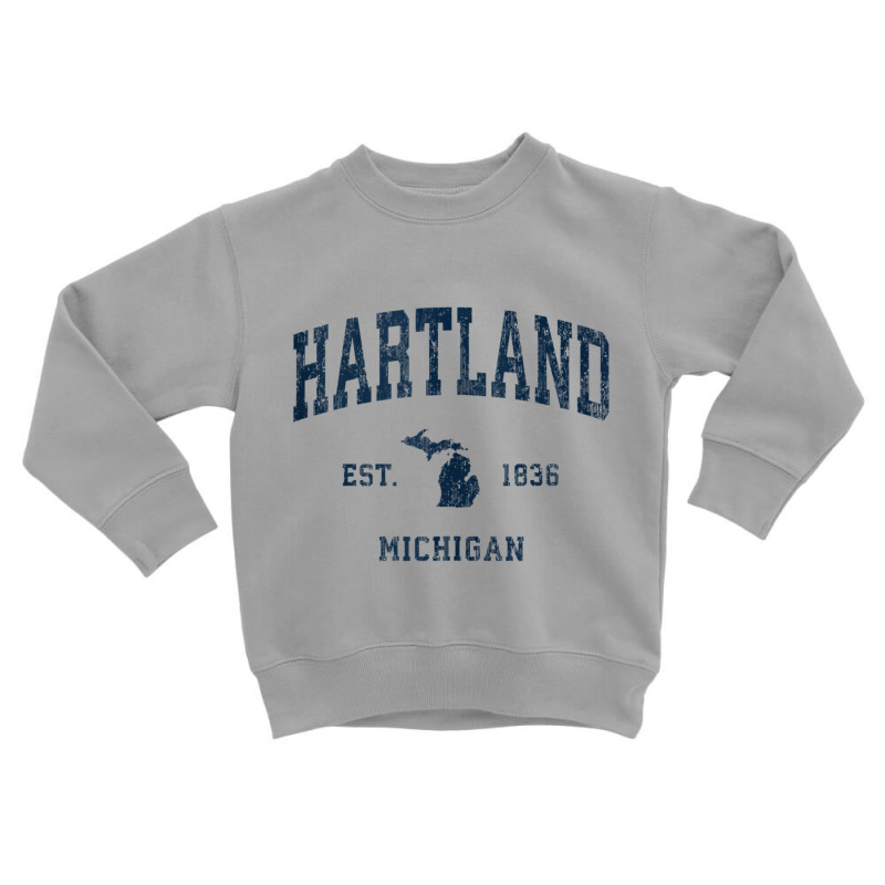 Hartland Michigan Mi Vintage Athletic Navy Sports Design Tank Top Toddler Sweatshirt by kleebbi | Artistshot