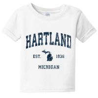 Hartland Michigan Mi Vintage Athletic Navy Sports Design Tank Top Baby Tee | Artistshot