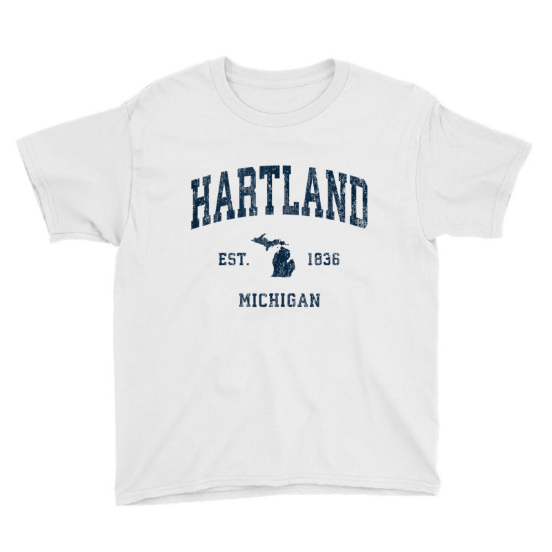 Hartland Michigan Mi Vintage Athletic Navy Sports Design Tank Top Youth Tee by kleebbi | Artistshot