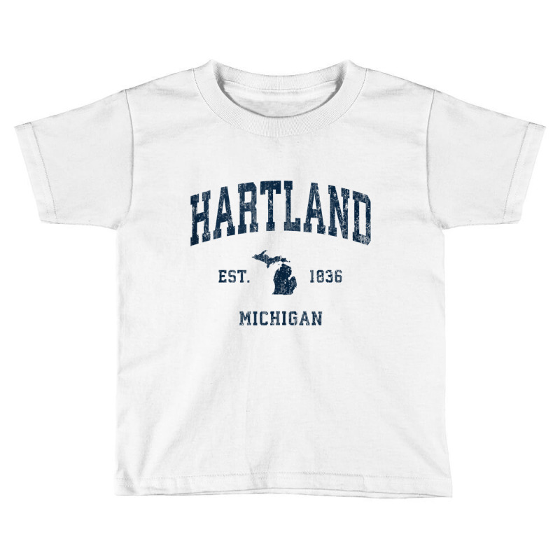 Hartland Michigan Mi Vintage Athletic Navy Sports Design Tank Top Toddler T-shirt by kleebbi | Artistshot