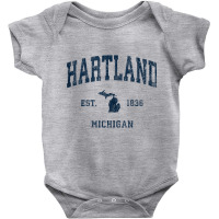 Hartland Michigan Mi Vintage Athletic Navy Sports Design Tank Top Baby Bodysuit | Artistshot