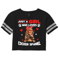 Just A Girl Who Loves Dogs T  Shirt Vintage Just A Girl Who Love Cocke Scorecard Crop Tee | Artistshot