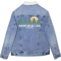 Hot Trend White Bear Lake Mn Vintage Throwback Retro 70s Unisex Sherpa-lined Denim Jacket | Artistshot