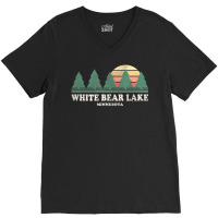 Hot Trend White Bear Lake Mn Vintage Throwback Retro 70s V-neck Tee | Artistshot