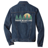 Hot Trend White Bear Lake Mn Vintage Throwback Retro 70s Men Denim Jacket | Artistshot