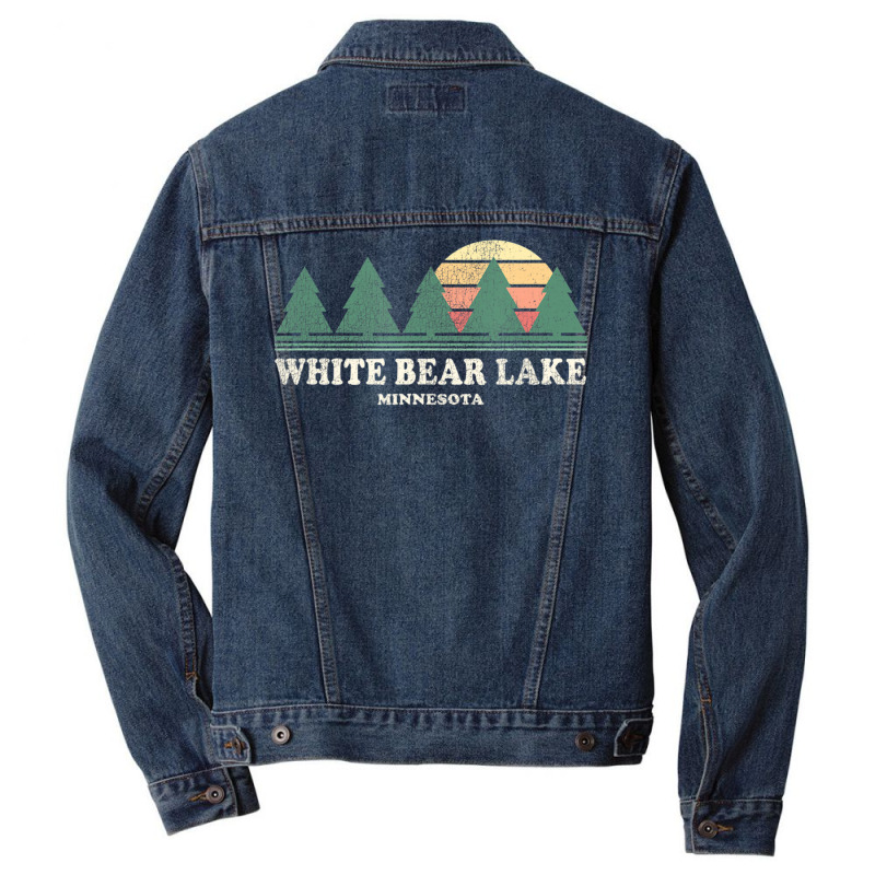 Hot Trend White Bear Lake Mn Vintage Throwback Retro 70s Men Denim Jacket by michaelyounger19 | Artistshot