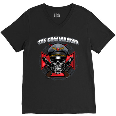 Skull Commanderbb Shirt Design Of Skull Commander V-neck Tee Designed By Roger