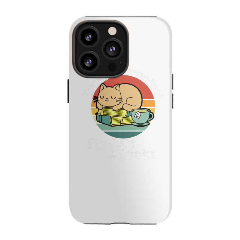 Vintage Retro Easily Distracted By Cats And Books Cat Lover Iphone 13 Pro Case | Artistshot