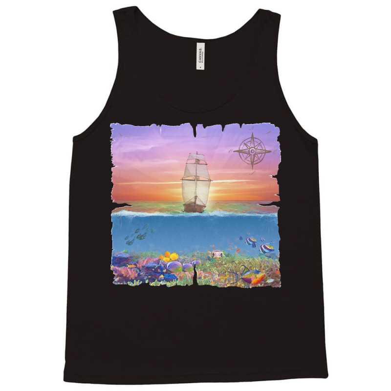 Sailing Ship T  Shirt Sunset Sail T  Shirt Tank Top | Artistshot