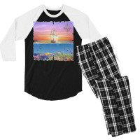 Sailing Ship T  Shirt Sunset Sail T  Shirt Men's 3/4 Sleeve Pajama Set | Artistshot