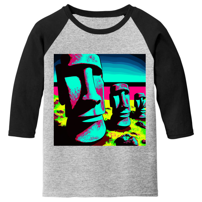 Hot Trend Pop Art Easter Island Youth 3/4 Sleeve by laurynvanhoose | Artistshot