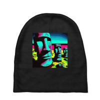 Hot Trend Pop Art Easter Island Baby Beanies | Artistshot