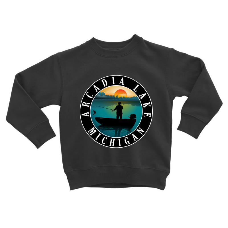 Trending Arcadia Lake Fishing Michigan Sunset Toddler Sweatshirt by Box Bingham | Artistshot