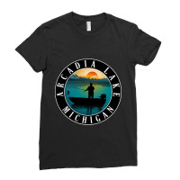 Trending Arcadia Lake Fishing Michigan Sunset Ladies Fitted T-shirt | Artistshot