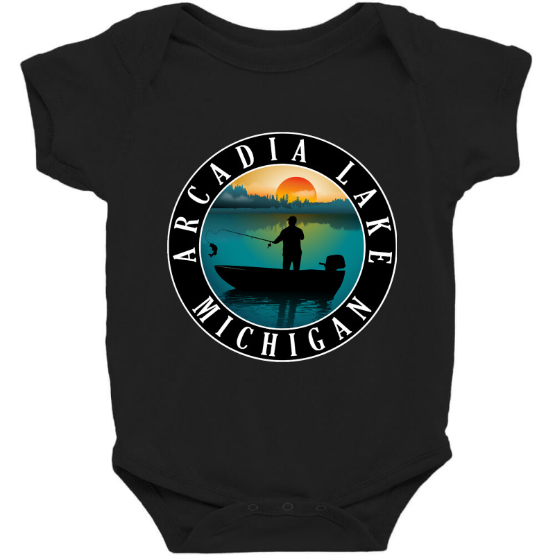 Trending Arcadia Lake Fishing Michigan Sunset Baby Bodysuit by Box Bingham | Artistshot