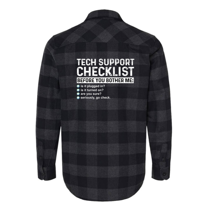 Tech Technical Support Checklist Programmer All Things Geek Flannel Shirt | Artistshot