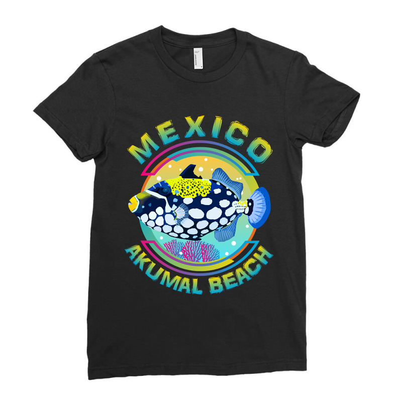 Limited Edition Mexico Akumal Beach (riviera Maya), Clown Triggerfish Ladies Fitted T-Shirt by Pannell Quintero | Artistshot