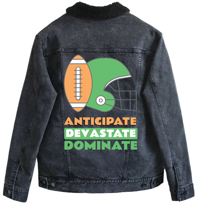 Anticipate Devastate Dominate  Rug Unisex Sherpa-Lined Denim Jacket by erbkanfonkwe9 | Artistshot