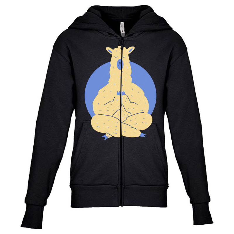 Llama Meditating T  Shirt Llama Meditating A Llama In A Yoga Pose Yoga Youth Zipper Hoodie by nstanton@gmail.com | Artistshot