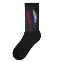 Fingerprint Russia Flag Socks | Artistshot