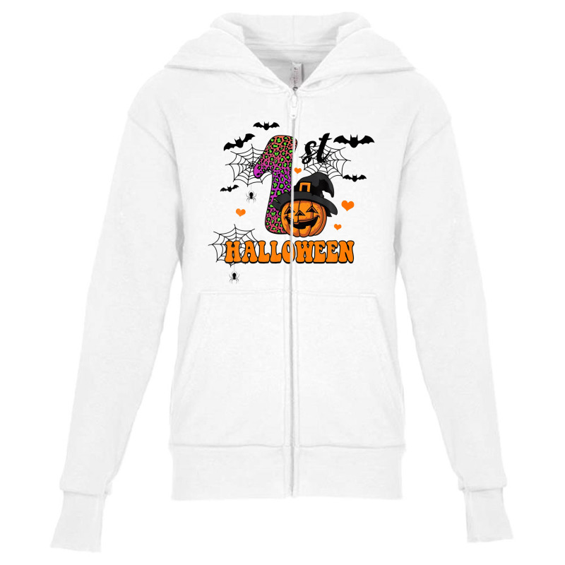 Funny My First Halloween Cute Pumpkin Spooky Costume Youth Zipper Hoodie | Artistshot