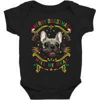 Merry Dogstmas Will Be Okay Merry Christmas, Funny Dog Yoga Baby Bodysuit | Artistshot