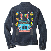 Bunny Ears Eggs Easter Ladies Denim Jacket | Artistshot