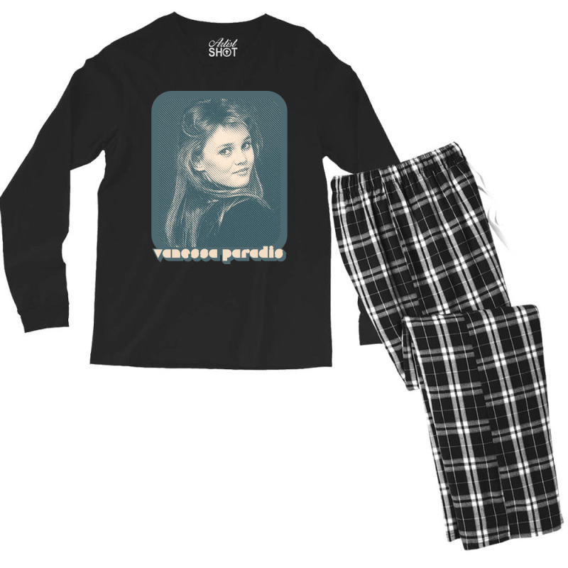 Vanessa Paradis Retro Style 80s Francophile Design Gift Men's Long Sleeve Pajama Set | Artistshot