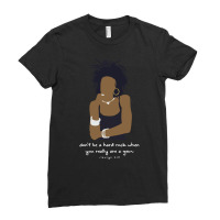 Creme Album Lauryn Hill Minimalist Portrait Hip Hop Tee Artist Ladies Fitted T-shirt | Artistshot