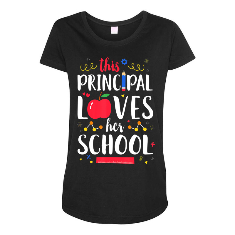 Limited Edition This Principal Loves Her School Teacher Maternity Scoop Neck T-shirt by femalesbaubles | Artistshot