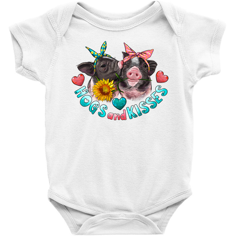 Hogs And Kisses Pigs Baby Bodysuit | Artistshot