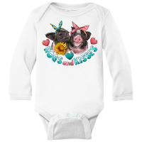 Hogs And Kisses Pigs Long Sleeve Baby Bodysuit | Artistshot