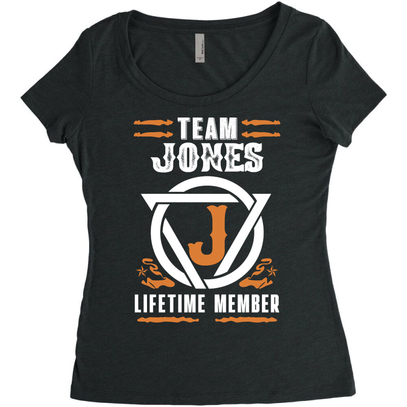 Limited Edition Family Name Team Jones Lifetime Member Women's Triblend Scoop T-shirt by bummercaught | Artistshot