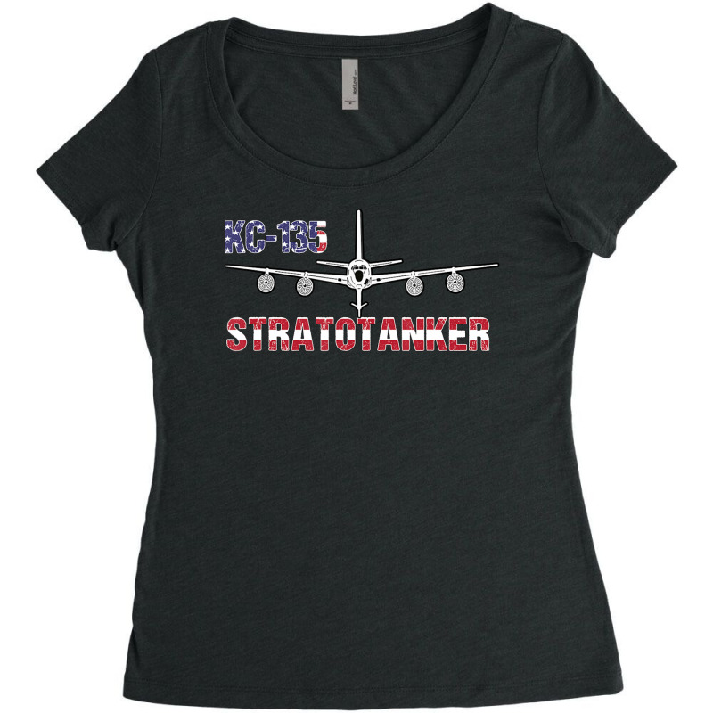 Limited Edition Kc135 Stratotanker Air Force Pilot- American Flag Women's Triblend Scoop T-shirt by quanghuydinh1 | Artistshot