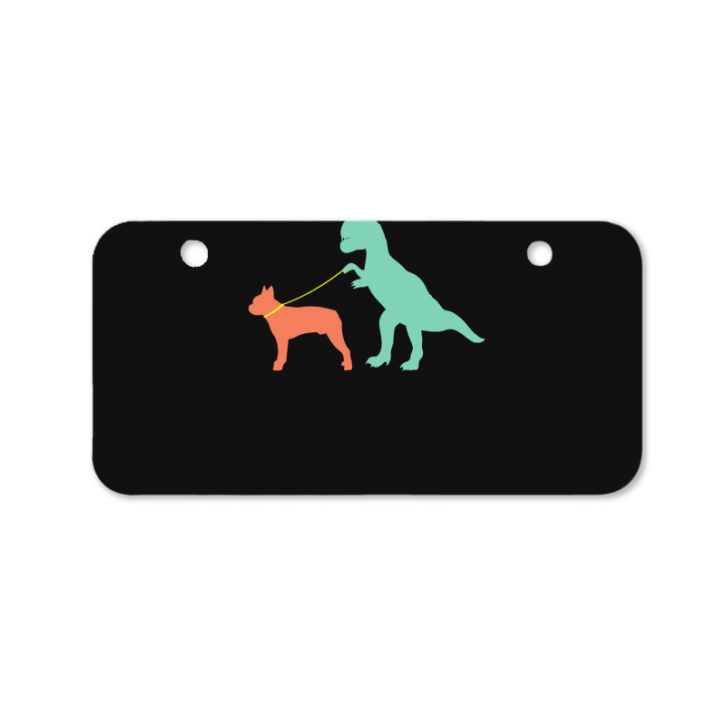 Boston Terrier T  Shirtfunny Boston Terrier Dinosaur Cute Boston Terri Bicycle License Plate | Artistshot