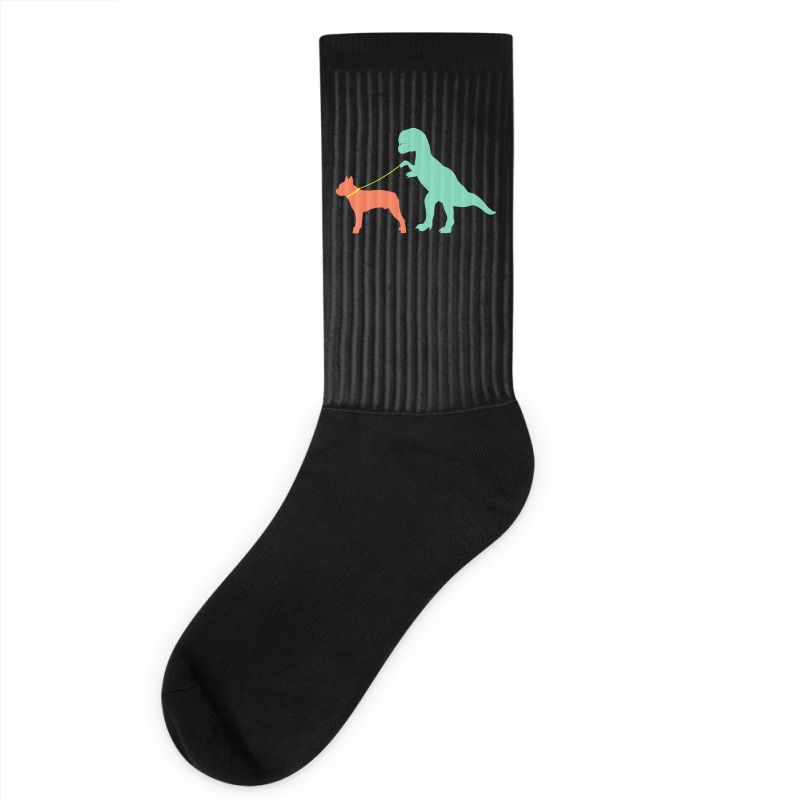 Boston Terrier T  Shirtfunny Boston Terrier Dinosaur Cute Boston Terri Socks | Artistshot