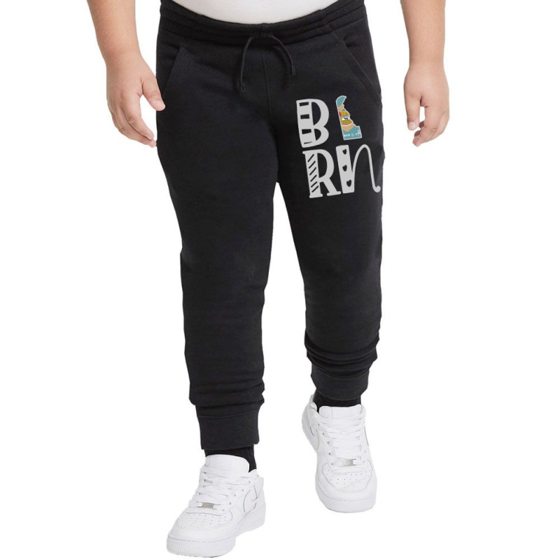 Limited Edition Born Delaware In Art Block Letters Youth Jogger | Artistshot