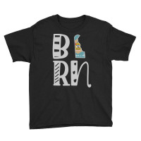 Limited Edition Born Delaware In Art Block Letters Youth Tee | Artistshot