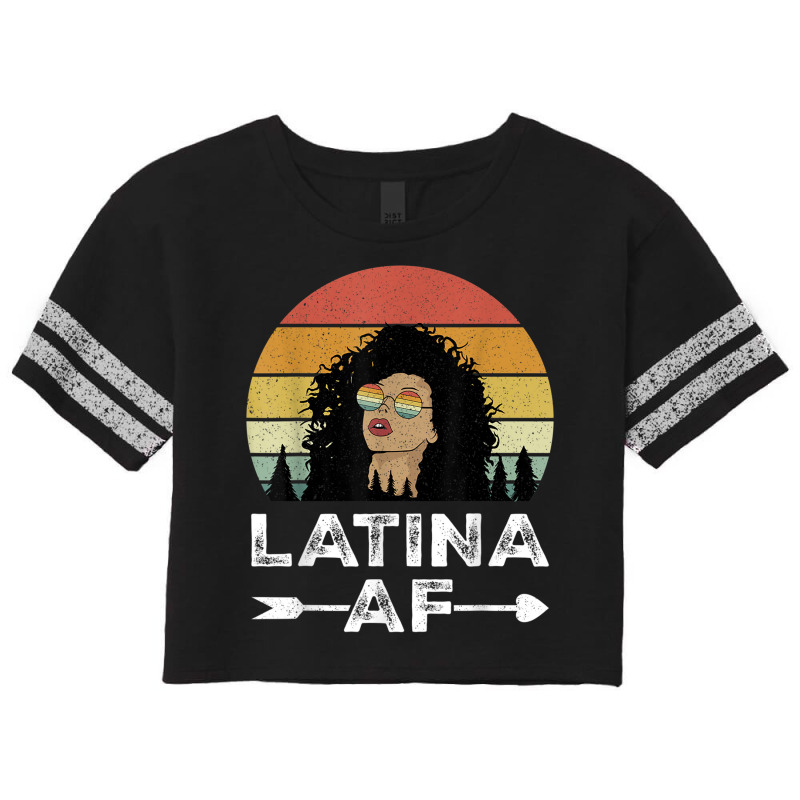 Retro Latina Af Shirt Vintage Latinas Gift For Latino Women Scorecard Crop Tee by JennetteMichelleBrink | Artistshot