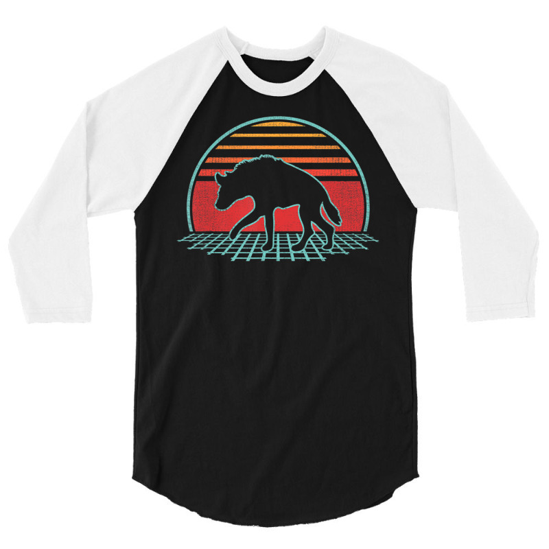 Limited Edition Hyena Retro Safari Wildlife Vintage 80s Style 3/4 Sleeve Shirt | Artistshot