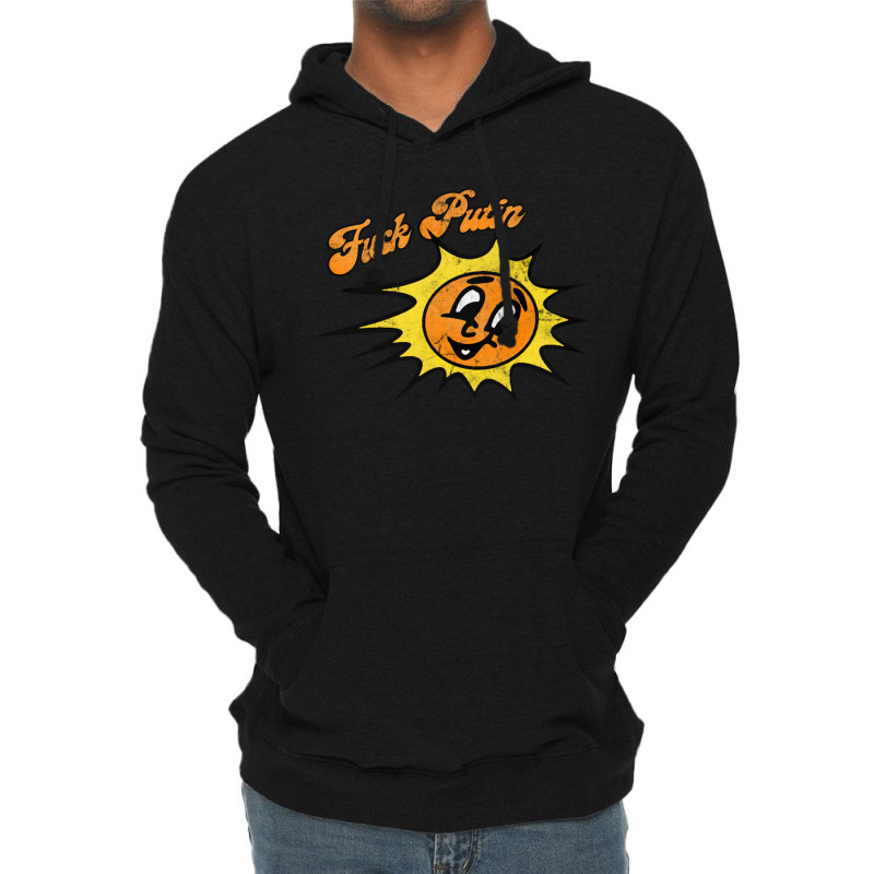 Fuck Putin Retro Sun Design Lightweight Hoodie by JudyRowena | Artistshot