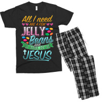 Hot Trend Fun Christian Jelly Bean Candy Lover Easter Jesus Saying Men's T-shirt Pajama Set | Artistshot