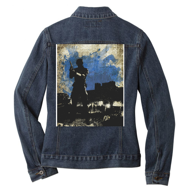 Leon Kennedy Resi 2 Minimalist Art Ladies Denim Jacket by zamilsujuyj | Artistshot